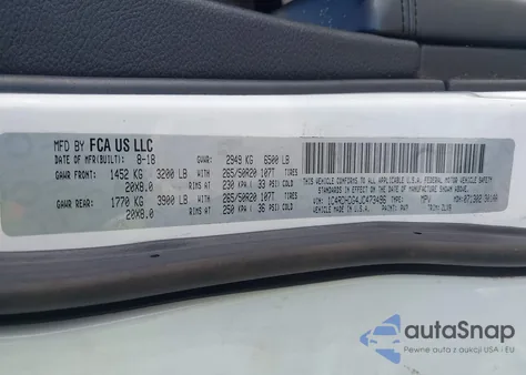 2018 Dodge Durango Gt Rwd z USA, uszkodzony, nr VIN 1C4RDHDG4JC473496